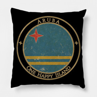 Vintage Aruba USA North America United States Flag Pillow
