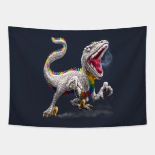 Rainbow Raptor Tapestry