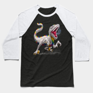 Rainbow Raptor Baseball T-Shirt