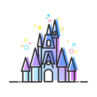Fairytale Magic Castle Vector Artwork T-Shirt
