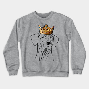 Rhodesian Ridgeback Dog King Queen Wearing Crown Crewneck Sweatshirt