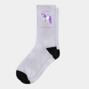 Pretty Purple Unicorns Are Born In August Birthday Girl Socks