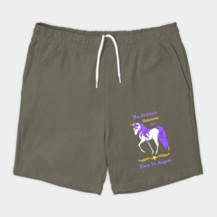 Pretty Purple Unicorns Are Born In August Birthday Girl Shorts