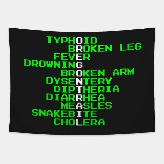 Oregon Trail - Ways to Die in the West Tapestry by everyplatewebreak tees