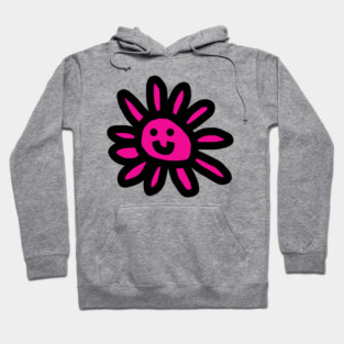 Pink Daisy with a Face Hoodie