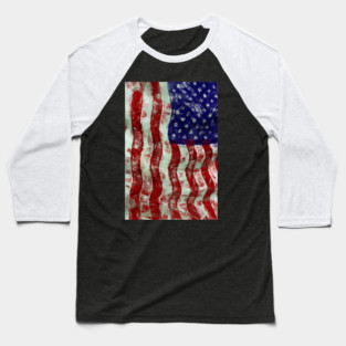 Vintage and Grungy Design of the American Flag Baseball T-Shirt