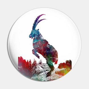 Alpine ibex Pin