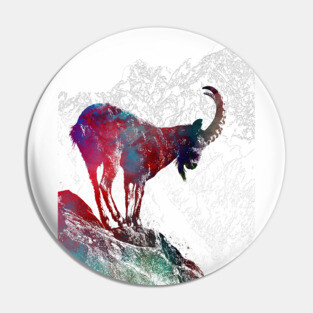 Alpine ibex Pin