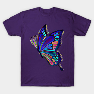 Artistic Butterfly Blue T-Shirt