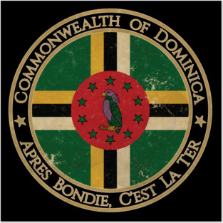 Vintage Commonwealth of Dominica USA North America United States Flag Posters and Art