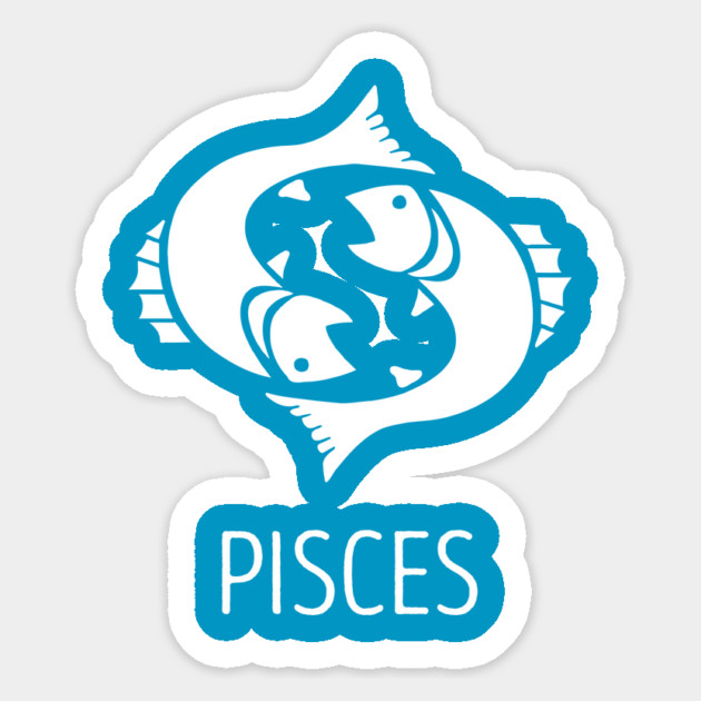 Astrological Zodiac Tee Shirts - Pisces the Fish Sticker by Nonstop Shirts