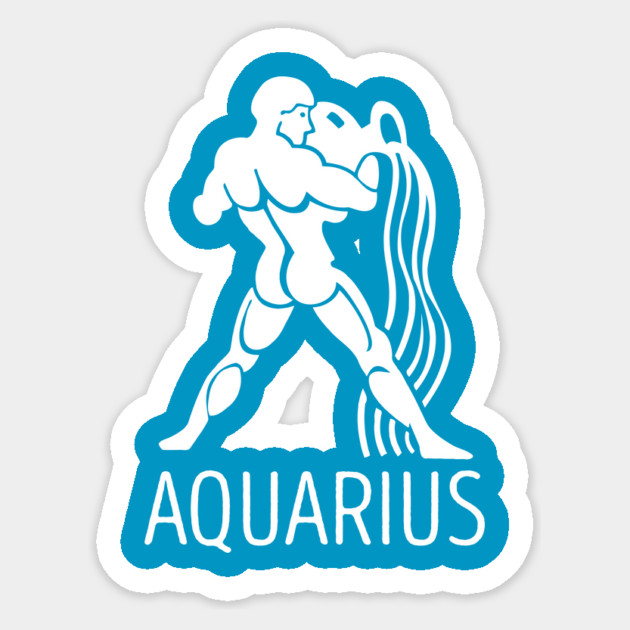 Astrological Zodiac Tee Shirts - Aquarius the Water-Bearer Sticker by Nonstop Shirts