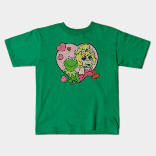 Distressed kermit and miss piggy Kids T-Shirt