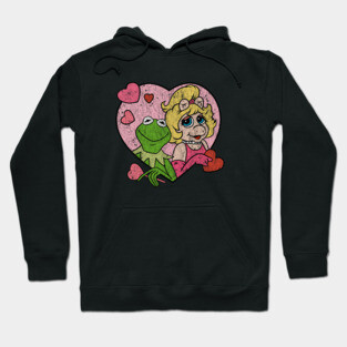 Distressed kermit and miss piggy Hoodie