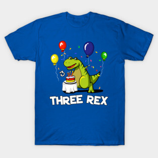 Three Rex 3rd Birthday Party T-Rex Dinosaur T-Shirt