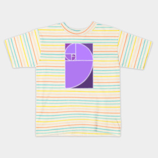 purple color gradient fibonacci sequence Kids T-Shirt