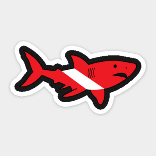 Great White Scuba Diver Sticker
