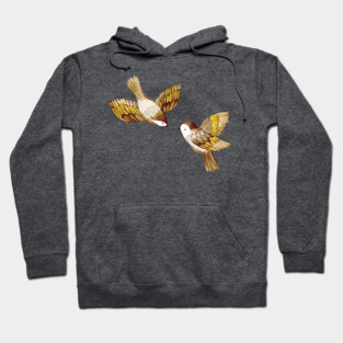 Two Birds Flying Sparrows Hoodie