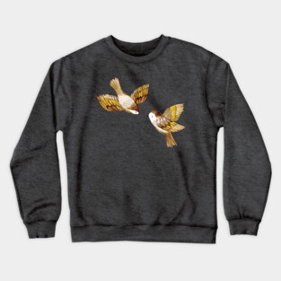 Two Birds Flying Sparrows Crewneck Sweatshirt
