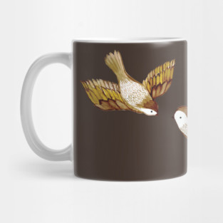 Two Birds Flying Sparrows Mug