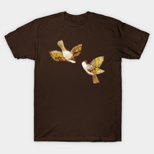Two Birds Flying Sparrows T-Shirt