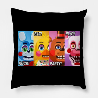 Rock Eat Party Play Banner Pillow