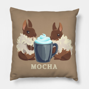 mocha bunnies Pillow