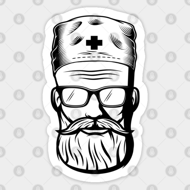 the best nurses have beards Sticker by Tshirtiz
