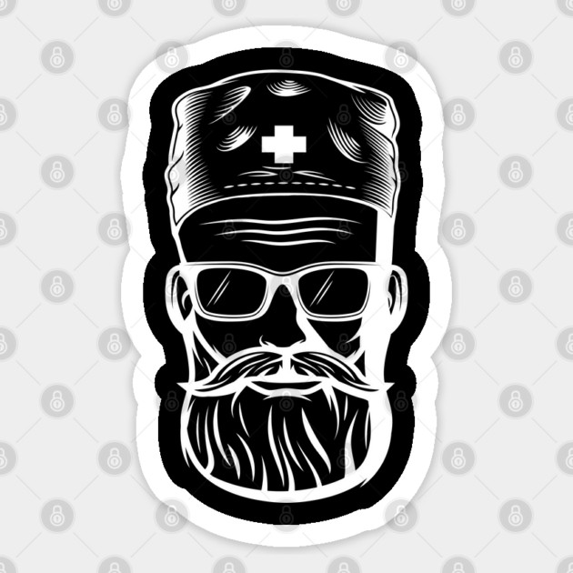 the best nurses have beards Sticker by Tshirtiz