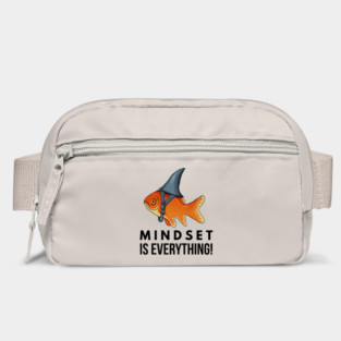 Mindset is Everything Goldfish Shark Funny Motivational Big Fish Motivational Bag