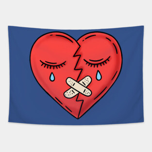 Broken heart Tapestry