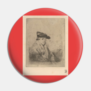 Young Man, Seated, in a Velvet Beret, after Rembrandt Pin