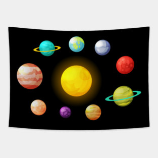 Planets Around The Sun Tapestry