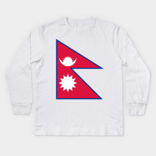 Flag of Nepal Kids Long Sleeve T-Shirt
