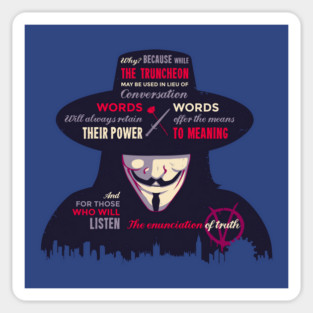 Enunciation of Truth // V for Vendetta, Guy Fawkes, Anarchy, Anonymous Sticker
