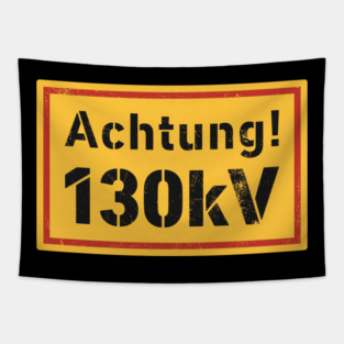 High voltage warning sign Tapestry