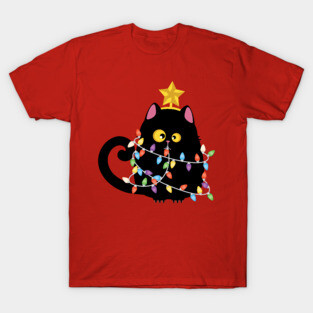 Funny Christmas black cat T-Shirt
