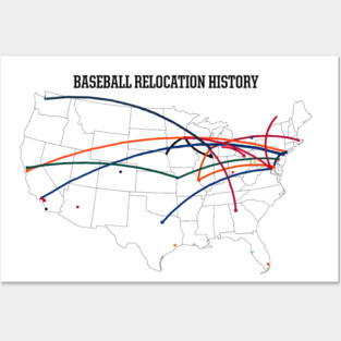 MLB Relocation Map Posters and Art