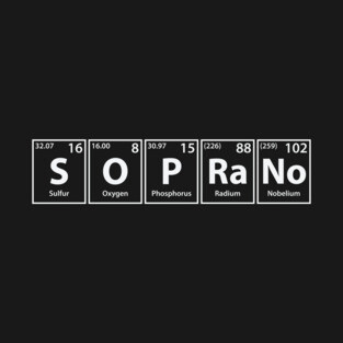 Soprano (S-O-P-Ra-No) Periodic Elements Spelling T-Shirt