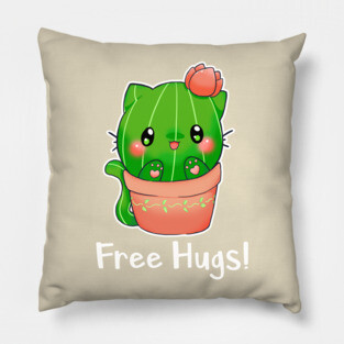 "catcus" cactus cat free hugs Pillow