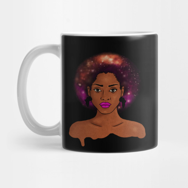 Beautiful Afro African woman with Universe, Cosmos by logiamerch