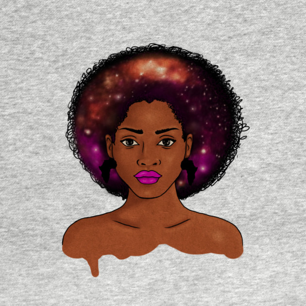 Beautiful Afro African woman with Universe, Cosmos by logiamerch