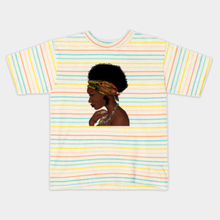 Proud African Woman with West African Pattern Kids T-Shirt