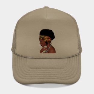 Proud African Woman with West African Pattern Hat