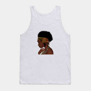 Proud African Woman with West African Pattern Tank Top