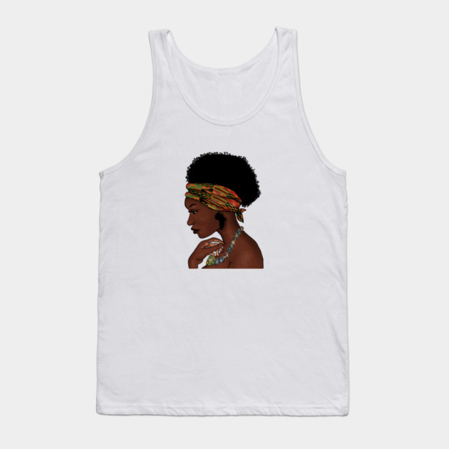 Proud African Woman with West African Pattern Tank Top by logiamerch
