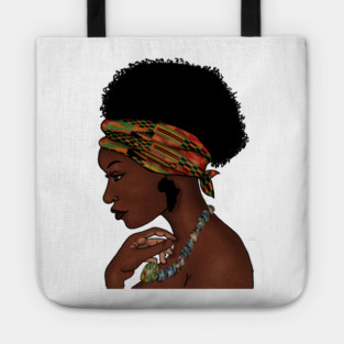 Proud African Woman with West African Pattern Tote