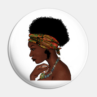 Proud African Woman with West African Pattern Pin