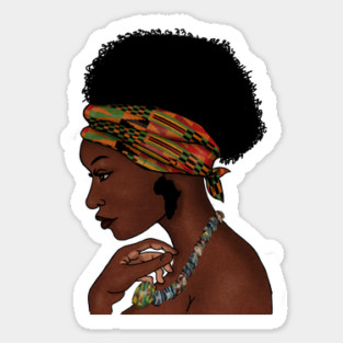 Proud African Woman with West African Pattern Sticker