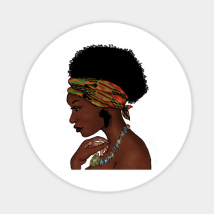Proud African Woman with West African Pattern Magnet